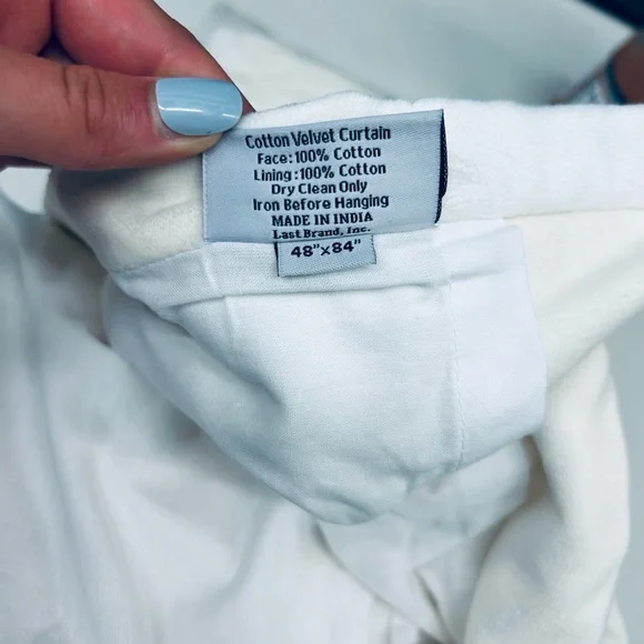 NWT/NWOT QUINCE Set Of 2 48x84 Cotton Velvet Curtains Ivory 7824 - Picture 8 of 10